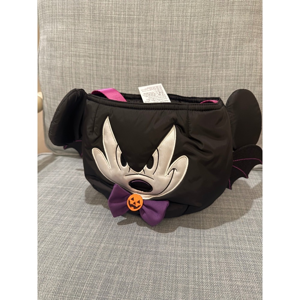 Disney Mickey Mouse Vampire Bat Halloween Puffy Tote Bag Boo To You 2025 NWT